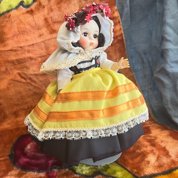 Vintage 80s Madame Alexander Greece Doll 565 with Stand 8 Inch Greek - Picture 1 of 10